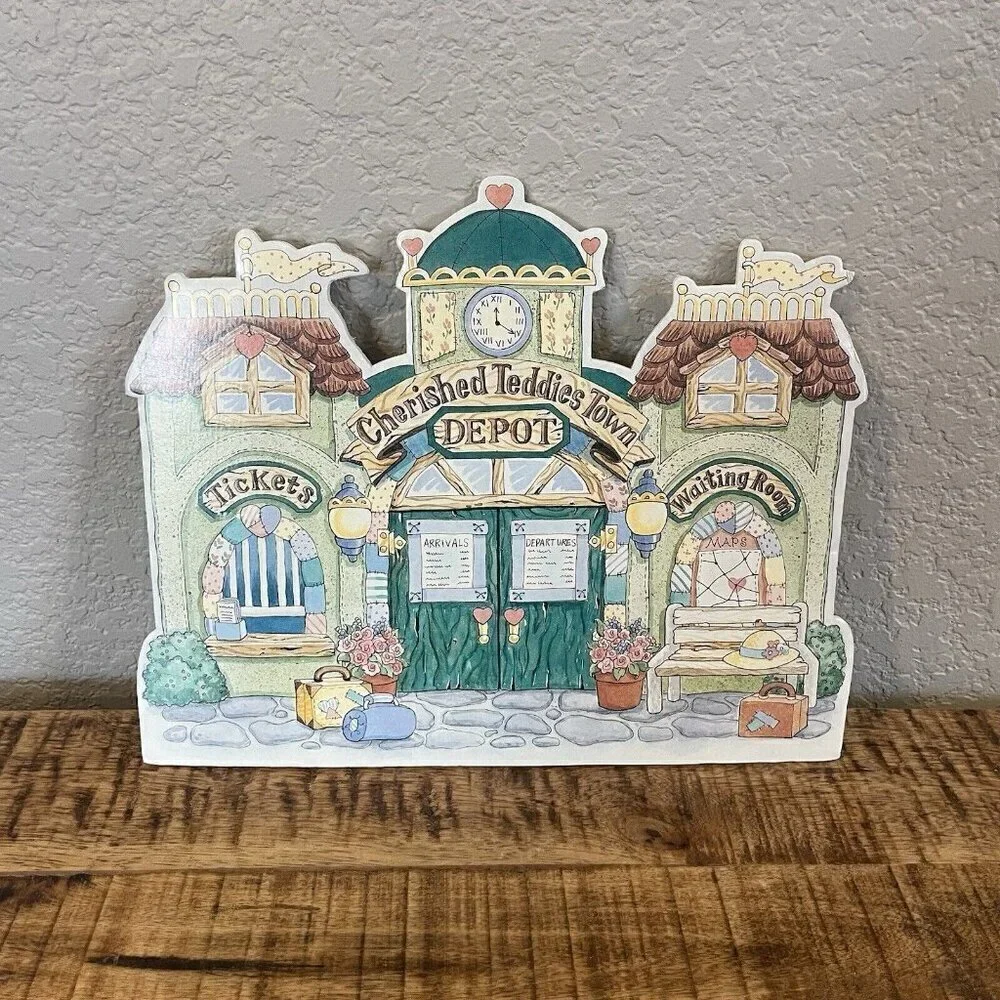 Cherished Teddies - CRT289 Cherished Teddies Town Depot Backdrop Used